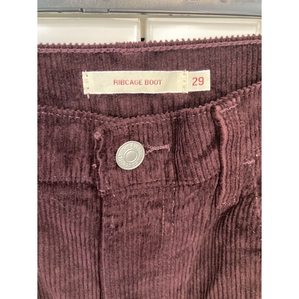Levi’s Ribcage‎ Boot Corduroy Pants Size 29 Burgundy - Picture 3 of 6
